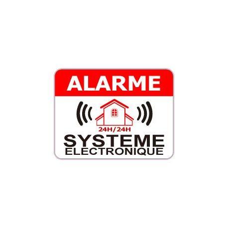 Autocollant alarme système électronique logo 771-2 imitation INOX lot de 12  stic