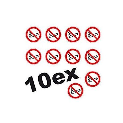 10 petits autocollants INTERDIT DE FUMER interdiction de fumer adhésif 3 cm 