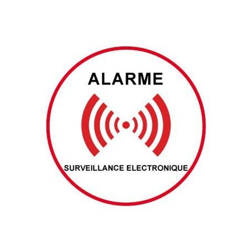 Autocollant Sous Vidéo Surveillance Alarme Logo 5 - Taille : 5 Cm