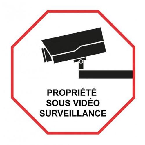 Autocollant Propriété Sous Vidéo Surveillance Logo9 Alarme - Taille : 5 Cm
