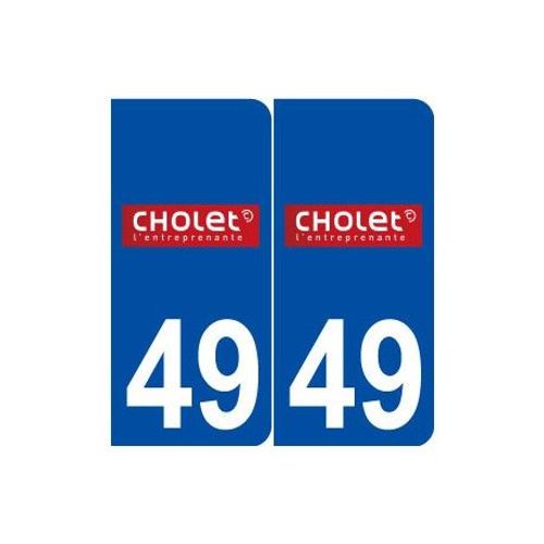 49 Cholet Logo Autocollant Plaque Stickers Ville - Couleur : Arrondis - Angles : Arrondis