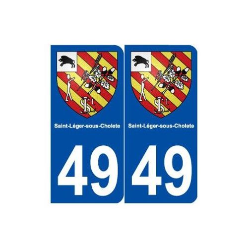 49 Saint-Léger-Sous-Cholet Blason Autocollant Plaque Stickers Ville - Couleur : Arrondis - Angles : Arrondis