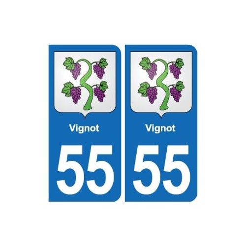 55 Vignot Blason Autocollant Plaque Stickers Ville - Couleur : Arrondis - Angles : Arrondis