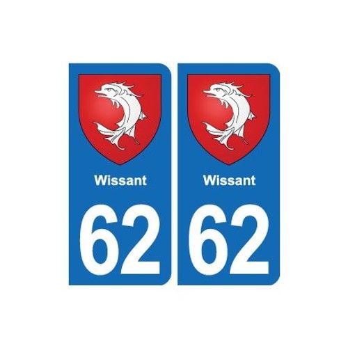 62 Wissant Blason Autocollant Plaque Stickers Ville - Couleur : Arrondis - Angles : Arrondis