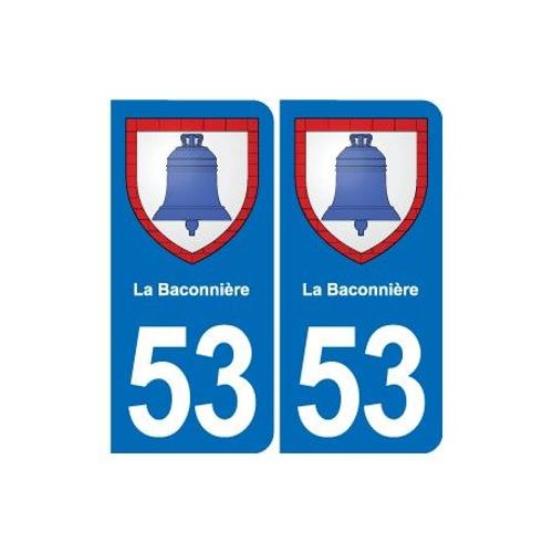 53 La Baconnière Blason Autocollant Plaque Stickers Ville - Couleur : Arrondis - Angles : Arrondis