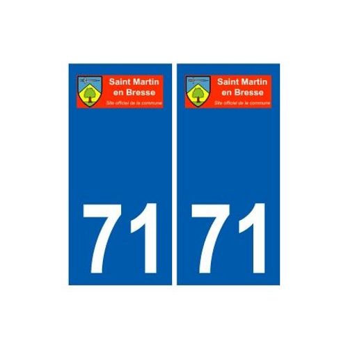 71 Saint-Martin-En-Bresse Logo Autocollant Plaque Stickers Ville - Couleur : Droits - Angles : Droits