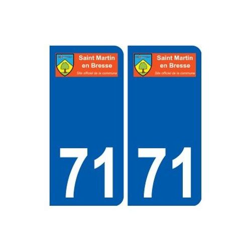 71 Saint-Martin-En-Bresse Logo Autocollant Plaque Stickers Ville - Couleur : Arrondis - Angles : Arrondis