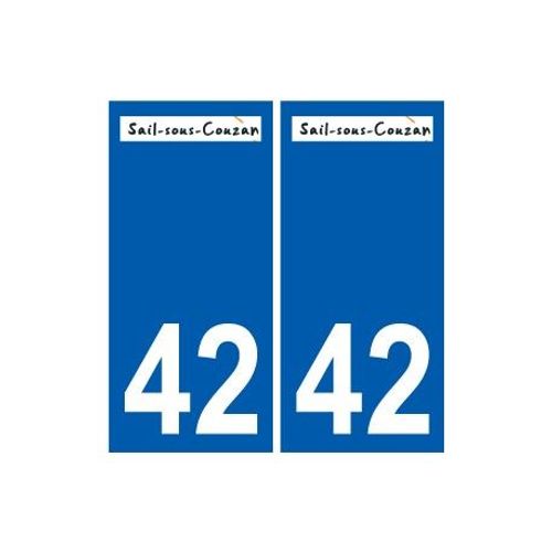 42 Sail-Sous-Couzan Logo Autocollant Plaque Stickers Ville - Couleur : Droits - Angles : Droits
