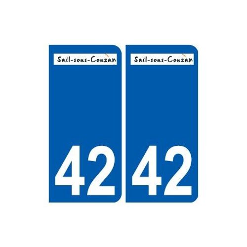 42 Sail-Sous-Couzan Logo Autocollant Plaque Stickers Ville - Couleur : Arrondis - Angles : Arrondis