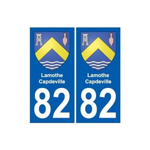 82 Lamothe-Capdeville Blason Autocollant Plaque Stickers Ville - Couleur : Droits - Angles : Droits