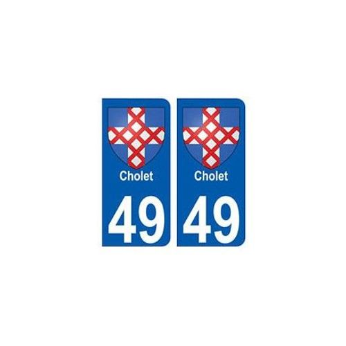 49 Cholet Blason Autocollant Plaque Stickers Ville - Couleur : Arrondis - Angles : Arrondis
