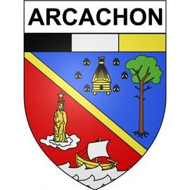 Arcachon 33 Ville Stickers Blason Autocollant Adhésif - Taille : 12 Cm