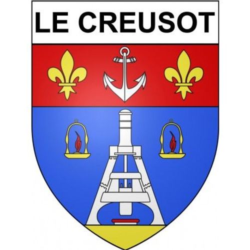Le Creusot 71 Ville Stickers Blason Autocollant Adhésif - Taille : 8 Cm