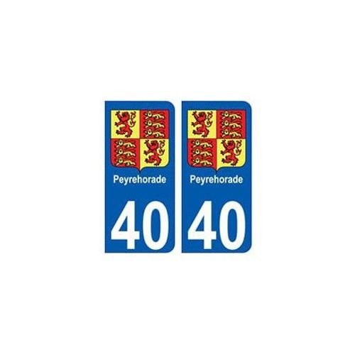 40 Peyrehorade Autocollant Plaque Blason Armoiries Stickers Département Ville - Couleur : Arrondis - Angles : Arrondis