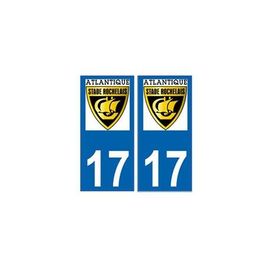 17 Atlantique Stade Rochelais Rugby Autocollant Plaque La Rochelle - Couleur : Arrondis - Angles : Arrondis