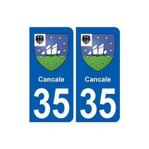 35 Cancale Blason Autocollant Plaque Stickers Ville - Couleur : Arrondis - Angles : Arrondis