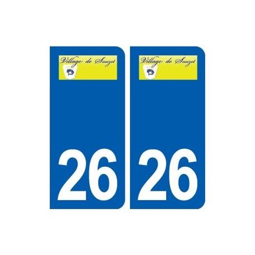 26 Sauzet Logo Autocollant Plaque Stickers Ville - Couleur : Arrondis - Angles : Arrondis