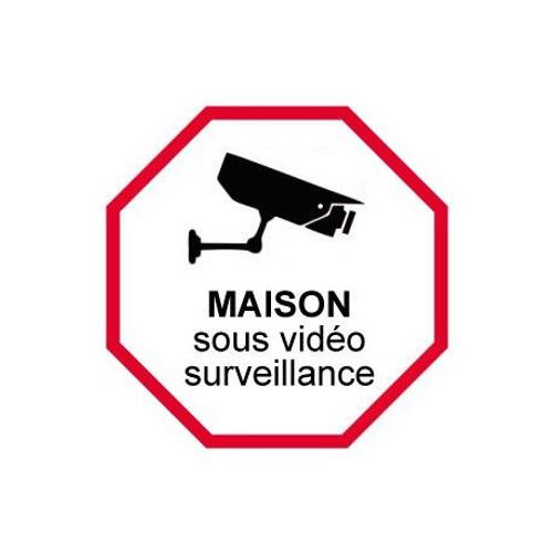 Autocollant Maison Sous Vidéo Surveillance Alarme 2 - Taille : 5 Cm