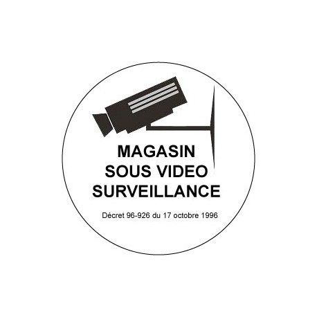 Autocollant Magasin Sous Vidéo Surveillance Alarme 1 - Taille : 5 Cm