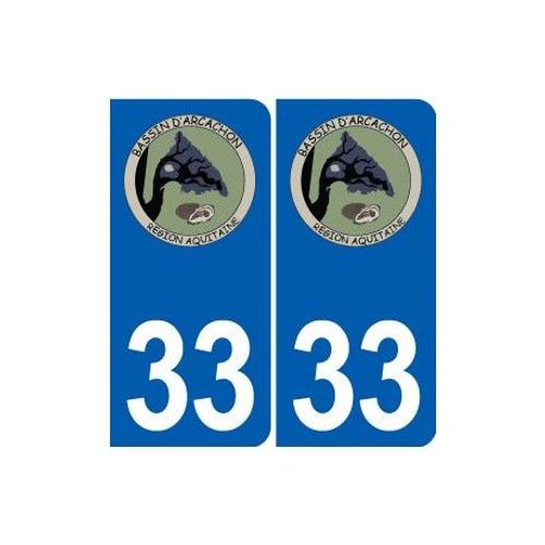33 Bassin Arcachon Autocollant Plaque Immatriculation Auto Ville Sticker - Angles : Arrondis