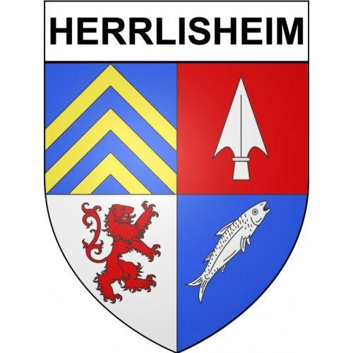 Herrlisheim 67 Ville Sticker Blason Écusson Autocollant Adhésif - Taille : 17 Cm