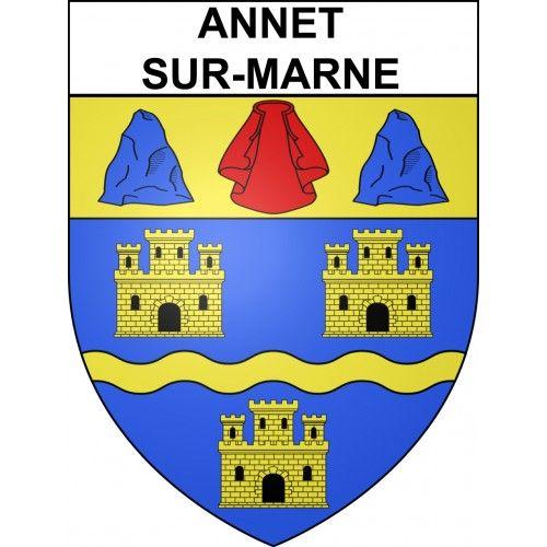 Annet-Sur-Marne 77 Ville Sticker Blason Écusson Autocollant Adhésif - Taille : 8 Cm