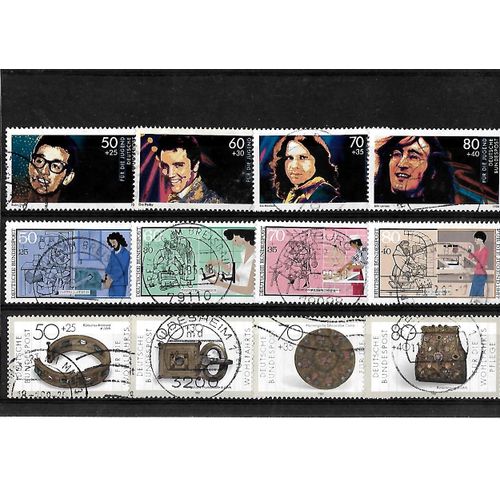 Allemagne- Rfa -Lot De 12 Timbres Oblitérés-Très Bon Etat