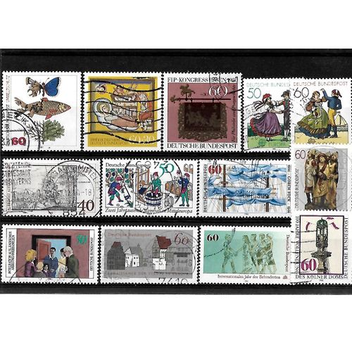 Allemagne- Rfa -Lot De 13 Timbres Oblitérés-Très Bon Etat