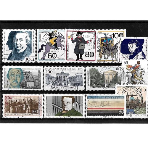 Allemagne- Rfa -Lot De 13 Timbres Oblitérés-Très Bon Etat