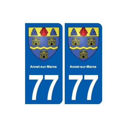 77 Annet-Sur-Marne Blason Autocollant Plaque Stickers Ville - Couleur : Arrondis - Angles : Arrondis