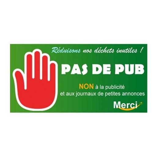 Autocollant « Stop Pub » Pour Boîte Aux Lettres – Logo 599 – Neuf – Origine France