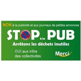Autocollant Sticker Stop Pub Boite Lettres Logo 599 Stop Journaux Et Publicité Arrêtons Déchets