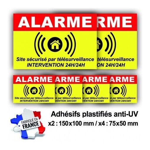 Lot De 6 Autocollants Alarme "Site Sécurisé Par Télésurveillance" - Design Logo 1917, Neuf