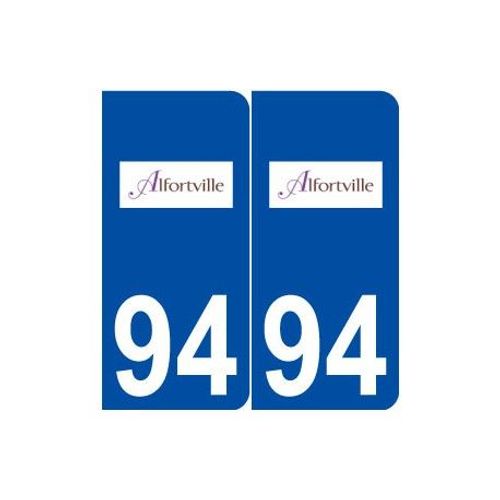 94 Alfortville Logo Autocollant Plaque Stickers Ville - Couleur : Arrondis - Angles : Arrondis