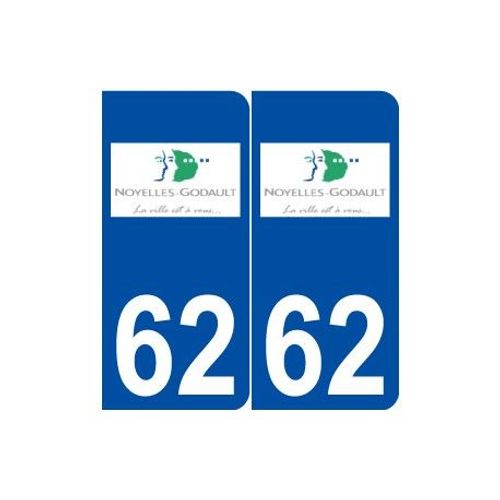 62 Noyelles-Godault Logo Autocollant Plaque Stickers Ville - Couleur : Arrondis - Angles : Arrondis