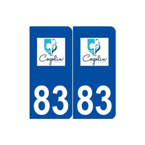83 Cogolin Logo Autocollant Plaque Stickers Ville - Couleur : Arrondis - Angles : Arrondis