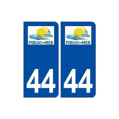 44 Piriac Sur Mer Logo Ville Autocollant Plaque Stickers - Couleur : Arrondis - Angles : Arrondis