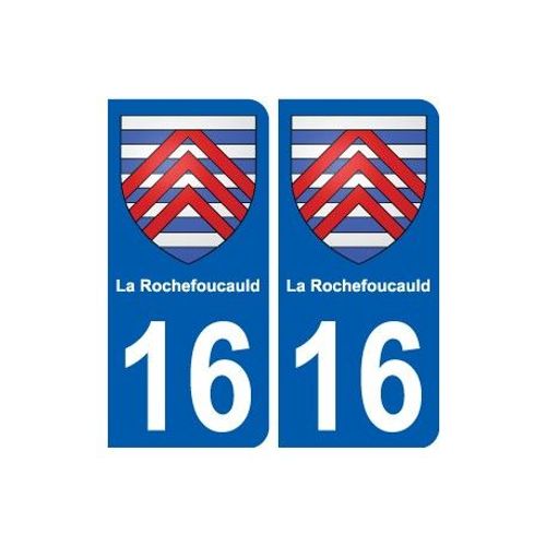 16 La Rochefoucauld Blason Ville Autocollant Plaque Sticker - Couleur : Arrondis - Angles : Arrondis