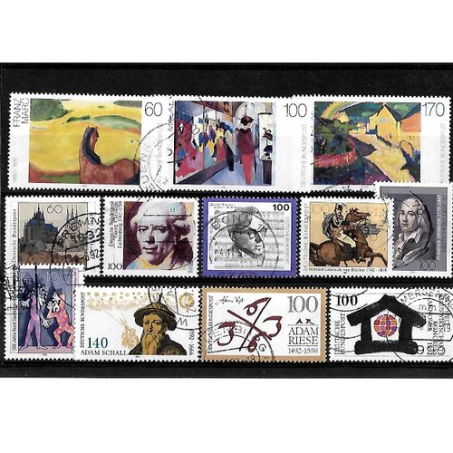Allemagne- Rfa -Lot De 12 Timbres Oblitérés-Très Bon Etat