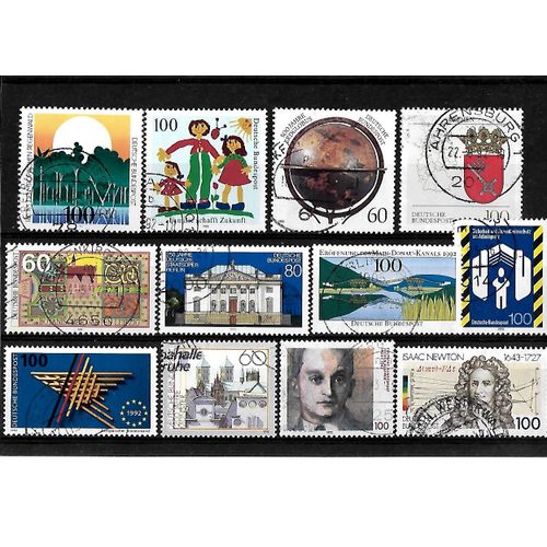 Allemagne- Rfa -Lot De 12 Timbres Oblitérés-Très Bon Etat