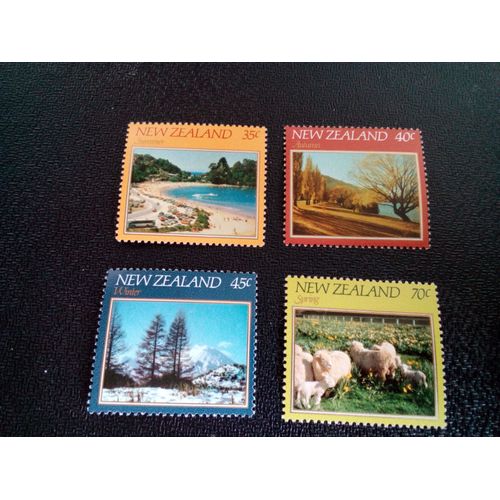 Timbre Nouvelle-Zelande Yt 815 A 818 Séries: Saisons De Paysages 1982 ( 030504 1 )