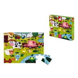 Puzzle à encastrer en bois avec boutons mes 1ers animaux 4 pcs ( pour les  enfants de 1 an et plus ) Janod