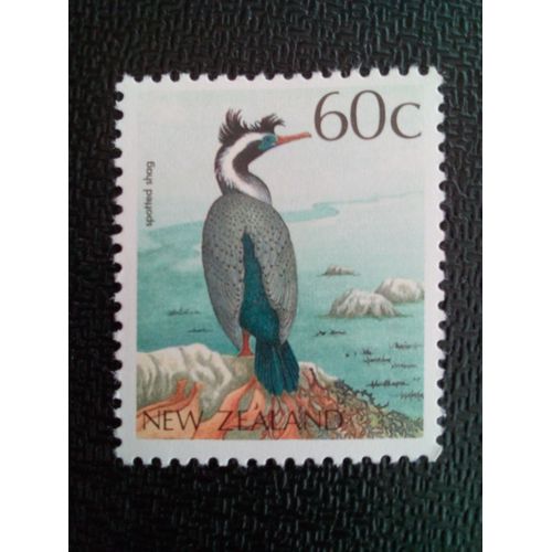 Timbre Nouvelle-Zelande Yt 1016 Cormoran Tacheté / Parekareka (Phalacrocorax Punctatus) 1988 ( 030504 1 )