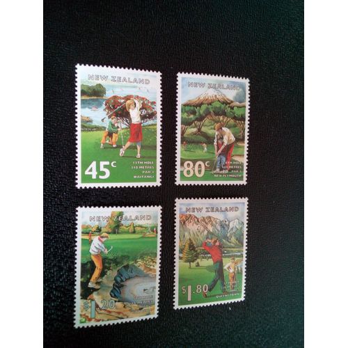 Timbre Nouvelle-Zelande Yt 1348 A 1351 Séries: Cours De Golf 1995 ( 030504 1 )