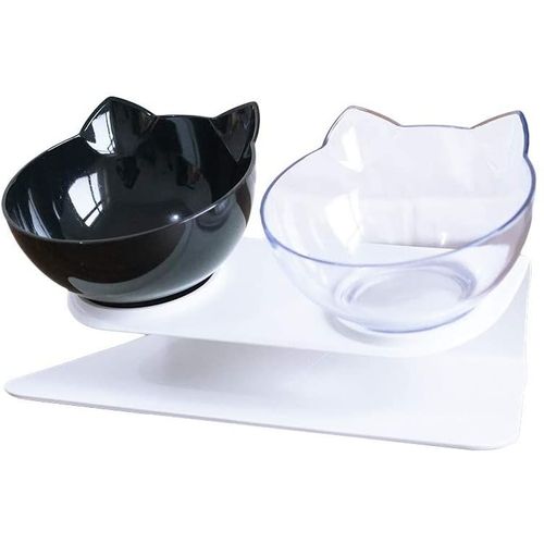 Gamelles Chat Chien Double Bols Pour Chats Antidérapants Avec Support Surélevé Anti-Dérapant Chat Bols