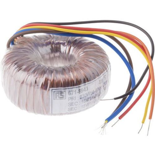 Transformateur torique 2 sorties, Vin 230V ac, Vout 2 x 15V ac, 30VA