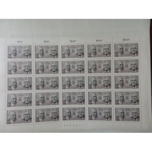 Feuille De Timbres Neufs Allemands De 1988