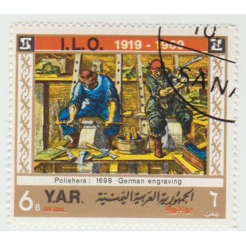 Timbre Polishers : 1698. German Engraving. 1969. Y.A.R. 6b. I.L.O 1919-1969.
