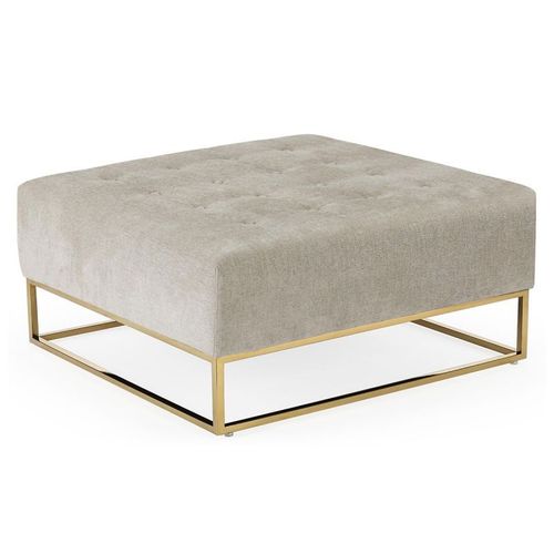Paris Prix - Pouf Carré En Tissu "Lakota" 90cm Beige