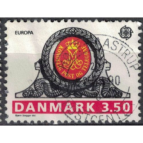 Danemark 1990 Oblitéré Used Monogramme Royal Sur La Porte Du Bureau De Poste De Haderslev Su